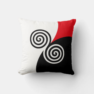 Cojín Decorativo Círculos en espiral abstractos sobre manta de colo