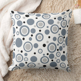Cojín Decorativo Círculos Geométricos Gris Pizarra