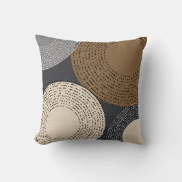 Cojín Decorativo Círculos grises marrones minimalistas