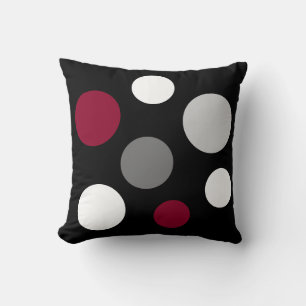 Cojín Decorativo Círculos modernos de color gris burgundy blanco so