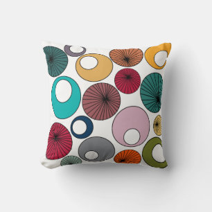 Cojín Decorativo Círculos Modernos de Mitad de Siglo 