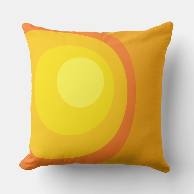 Cojín Decorativo Círculos Naranjas Retro (Anverso)