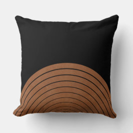 Cojín Decorativo Círculos negros geométricos anidados en negro y ta