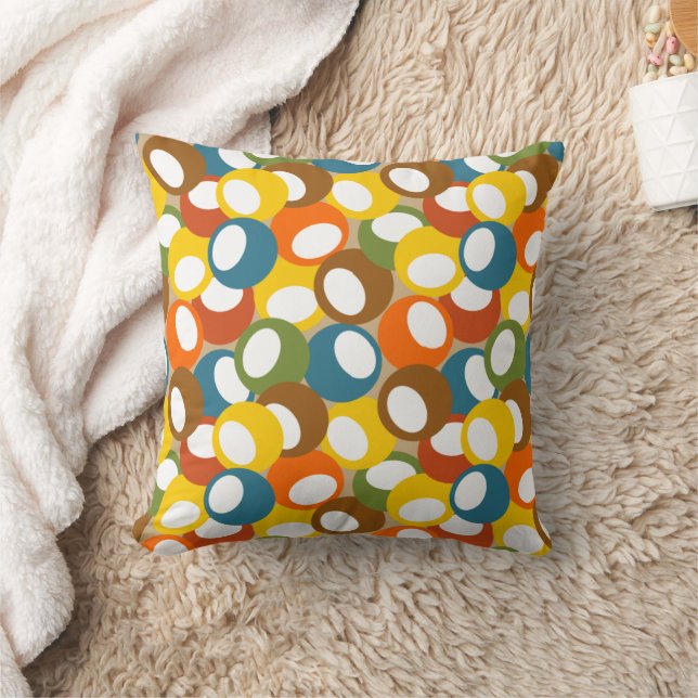 Cojín Decorativo Círculos olivos de los años 1970 (Manta)