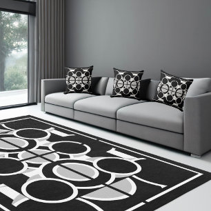 Cojín Decorativo Círculos patrones geométricos modernos de blanco n