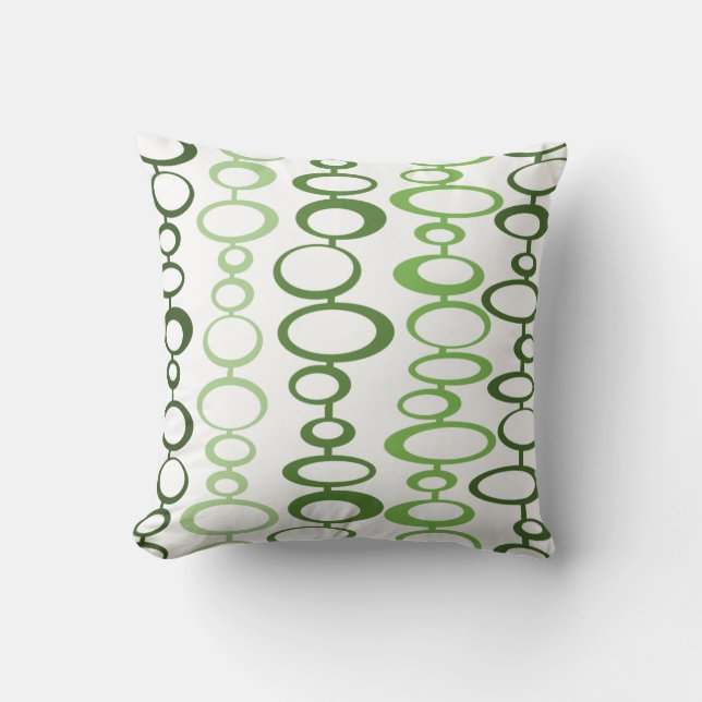 Cojín Decorativo Círculos retro verdes (Anverso)