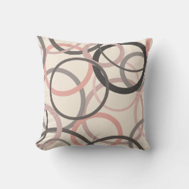 Cojín Decorativo Círculos rosados y grises