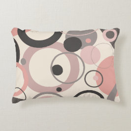 Cojín Decorativo círculos rosas y grises M siglo Moderno