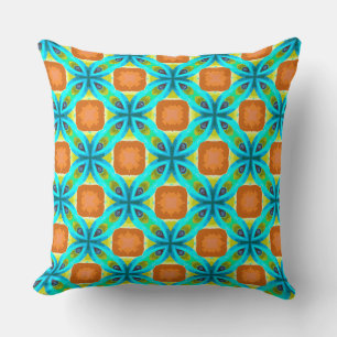 Cojín Decorativo Círculos superpuestos de colores Verde azulados