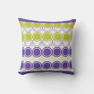 Cojín Decorativo círculos ultravioletas y verdes