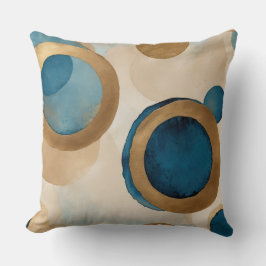 Cojín Decorativo Círculos verde azulados-azules de cobre y beige
