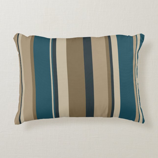 Cojín Decorativo Círculos verde azulados y Toupe (Anverso)