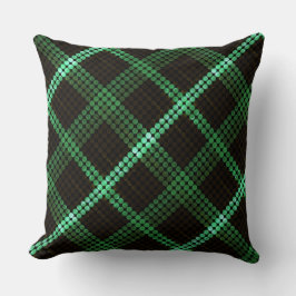 Cojín Decorativo Círculos verdes resquebrajados, cuadrados alineado