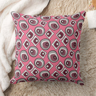 Cojín Decorativo Círculos y anillos multicolores retro sesenta