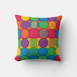 Cojín Decorativo Círculos y bandas de colores intensos