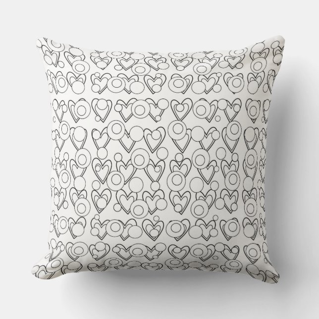 Cojín decorativo Círculos y Corazones (Anverso)