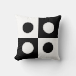 Cojín Decorativo Círculos y cuadrados abstractos elegantes en blanc