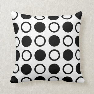 Cojín Decorativo Círculos y lunares negros