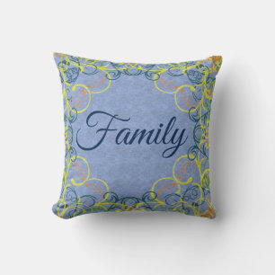 Cojín Decorativo Círculos y Remolinos Personalizados Reversibles