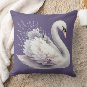 Cojín Decorativo Cisne acuático con Florencia Lavender