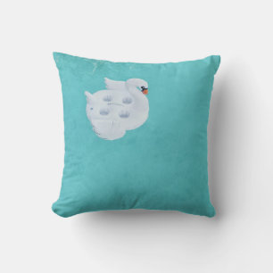 Cojín Decorativo cisne blanco inflable en el cuerpo de agua