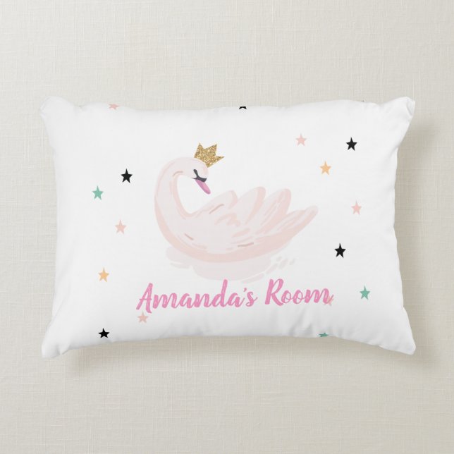 Cojín Decorativo Cisne Chic, Estrellas, Princesa    (Anverso)