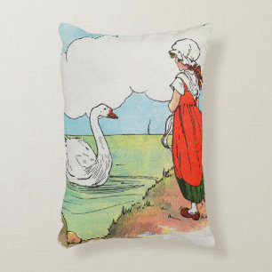 Cojín Decorativo Cisne, Cisne Sobre el Mar Rima Infantil de Mamá Oc