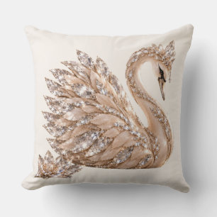 Cojín Decorativo Cisne de Cristal de Lujo