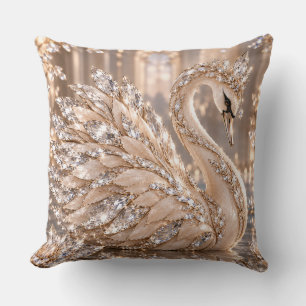 Cojín Decorativo Cisne de Cristal de Lujo