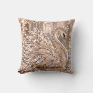 Cojín Decorativo Cisne de Cristal de Lujo