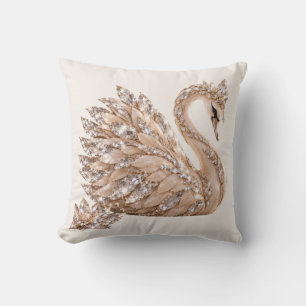 Cojín Decorativo Cisne de Cristal de Lujo