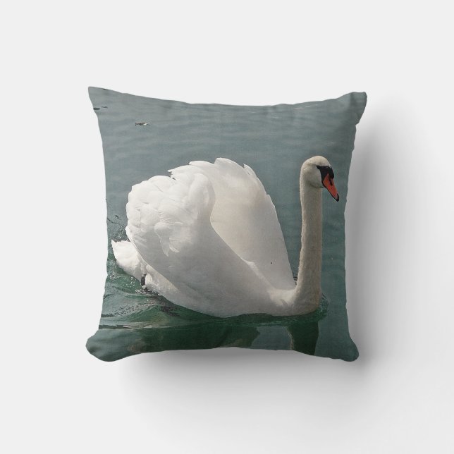 Cojín Decorativo Cisne del blanco de Dekokissen (Anverso)