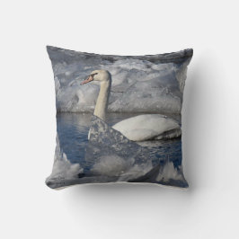 Cojín Decorativo Cisne juvenil en río Icey