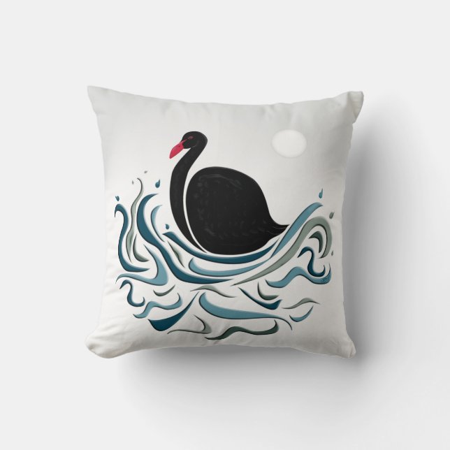 Cojín Decorativo Cisne negro (Anverso)