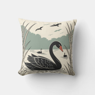 Cojín Decorativo Cisne negro elegante