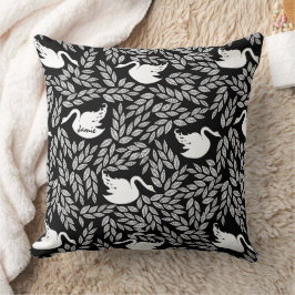 Cojín Decorativo Cisne negro y blanco cualquier color