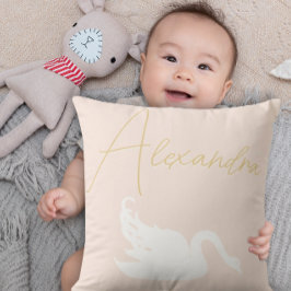 Cojín Decorativo Cisne rosa y blanco Rubor Cualquier color