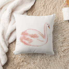Cojín Decorativo Cisne rosa y dorada