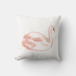 Cojín Decorativo Cisne rosa y dorada