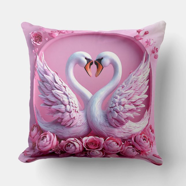 Cojín Decorativo Cisnes de Boda (Anverso)