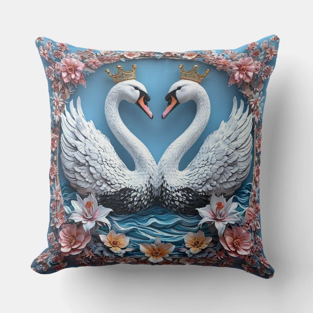 Cojín Decorativo Cisnes de Boda (Anverso)