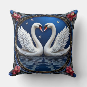 Cojín Decorativo Cisnes de boda elegantes y contemporáneos