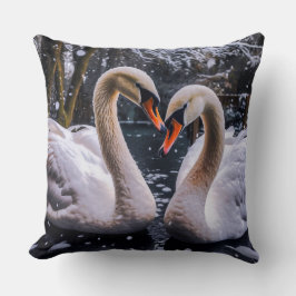 Cojín Decorativo Cisnes románticos en un país maravillosamente inve