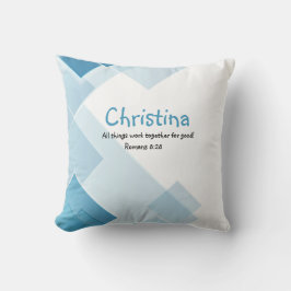 Cojín Decorativo Cita bíblica inspiradora y alentadora con nombre p