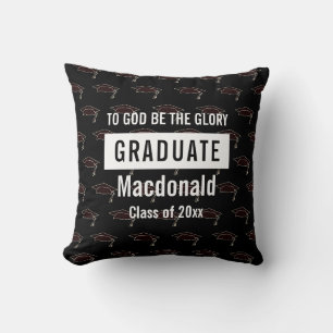 Cojín Decorativo Cita Cristiana Personalizada de Graduación