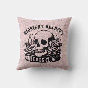 Cojín Decorativo Cita de amante de libros para lectores calavera