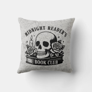 Cojín Decorativo Cita de amante de libros para lectores calavera