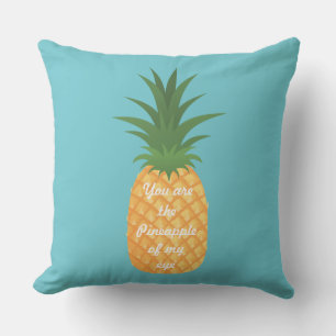 Cojín Decorativo Cita de amor gráfica Super Cute Pineapple Verde az