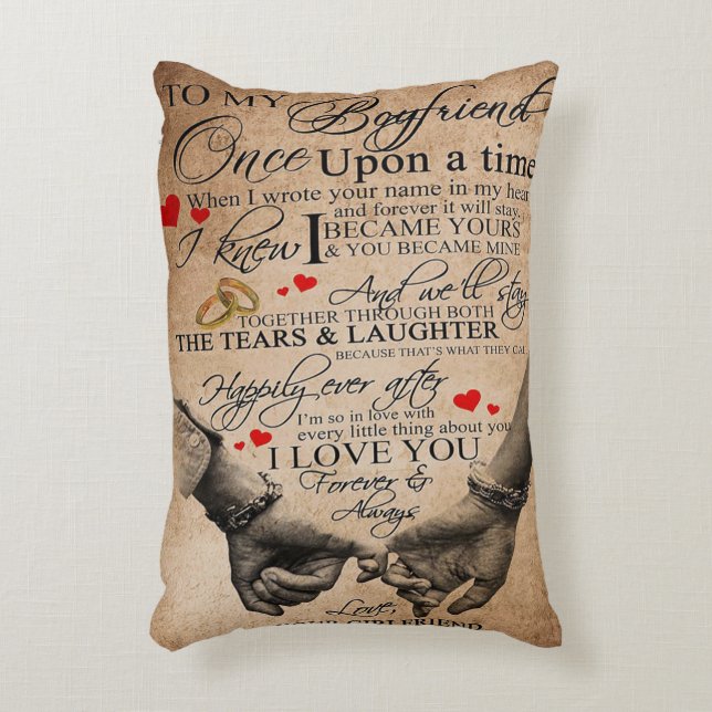 Cojín Decorativo Cita De Amor Para Novio | Lovely Quotes Gift (Frente (Vertical))