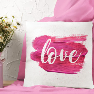 Cojín Decorativo Cita de amor para pintura de aceite rosa